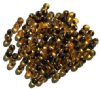 50 6mm Round Transparent Topaz Tortoise Glass Beads
